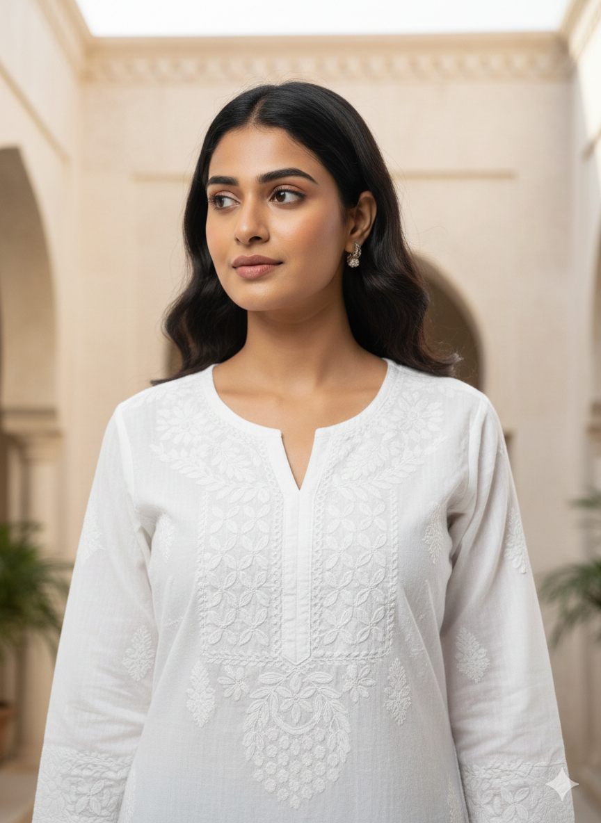 Chikankari Kurtis Short